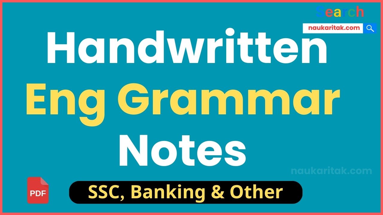 handwritten english grammar notes